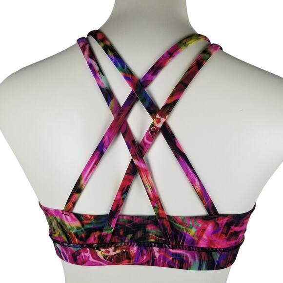 Lululemon Sports Bra Women's Size 4 Energy Bra Multicolor Abstract Criss Cross - Picture 2 of 9